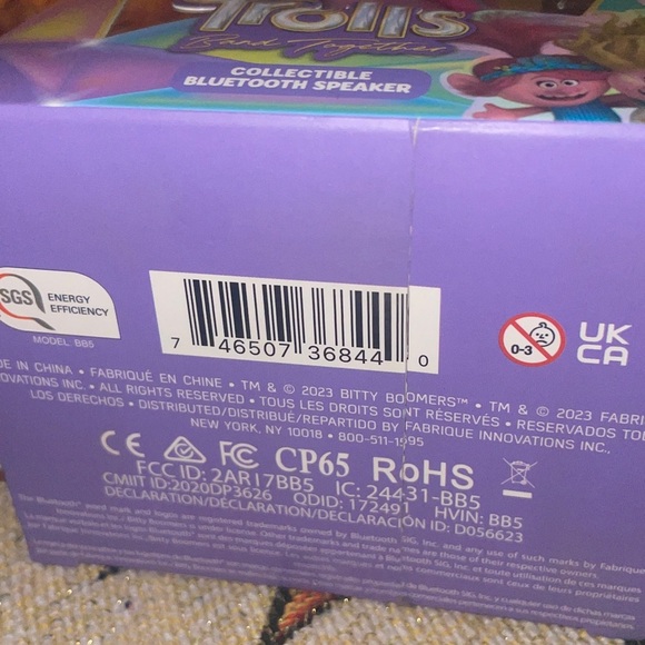 NWT Trolls Poppy Bitty Boomers Bluetooth Speaker with Pink and Blue Accents - Picture 5 of 5